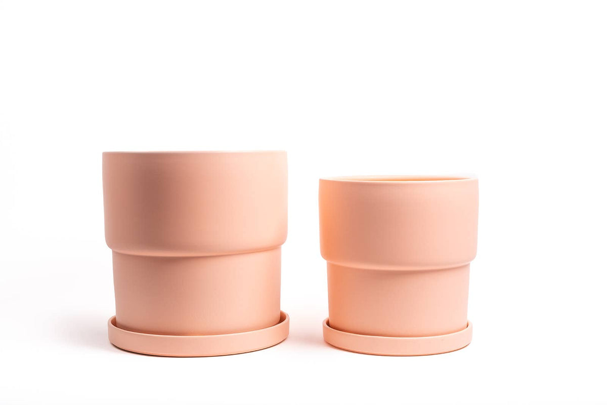 10.75" (1 pc) + 12.5" (1 pc) Calyx Pots w/Water Saucers